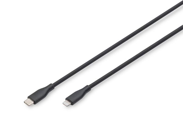 Digitus Lightning silicone connection cable. USB-C - Lightning. 1m. bl