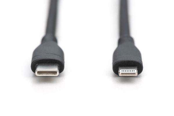 Digitus Lightning silicone connection cable. USB-C - Lightning. 2m. bl