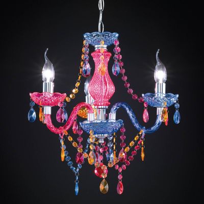 Reality Leuchten Multi-col. Perdita chandelier with acrylic deco