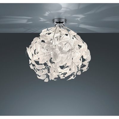 Reality Leuchten Leavy ceiling lamp, Ø 38 cm, chrome/white, plastic - Thumbnail 2