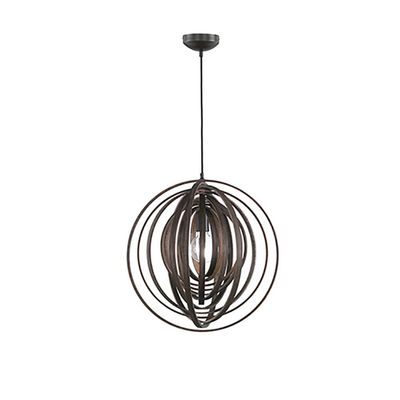 Trio Lighting Unusual Boolan hanging light with brown lampshade - Thumbnail 2