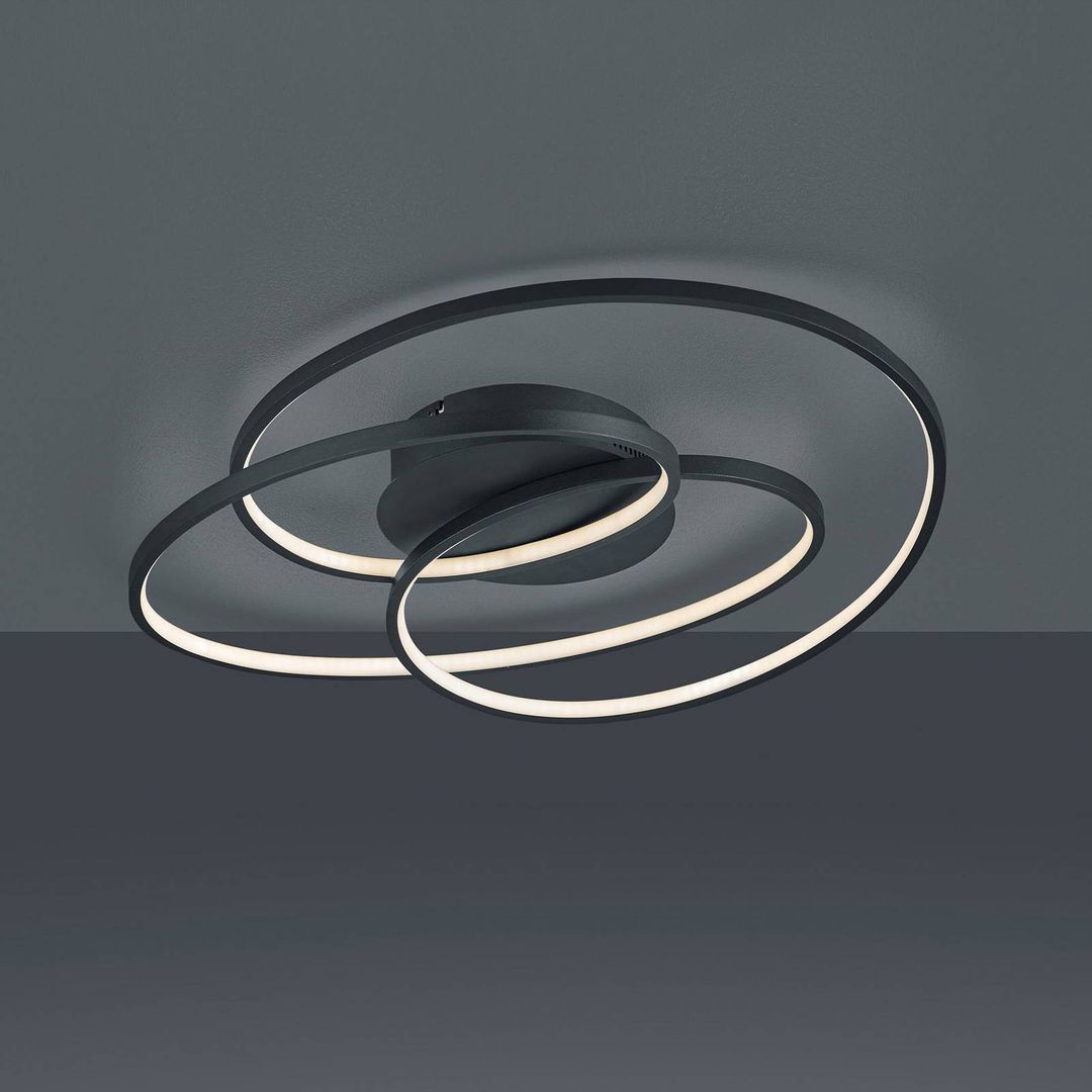 Trio Lighting Gale LED ceiling lamp, 60 cm, matt black - Image 1