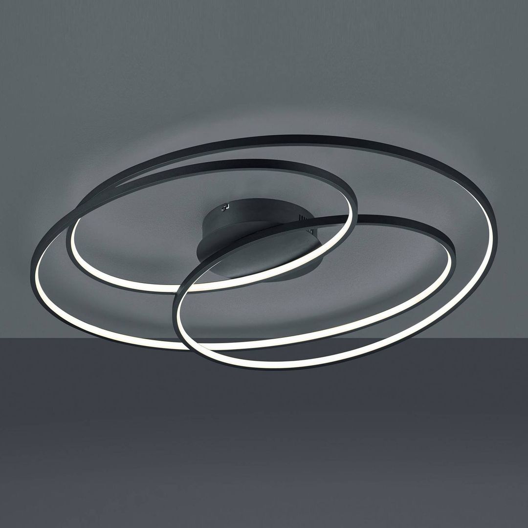 Trio Lighting Gale LED ceiling lamp, 80 cm, matt black - Image 1