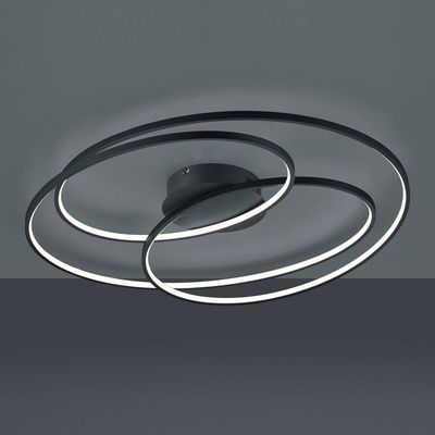 Trio Lighting Gale LED ceiling lamp, 80 cm, matt black