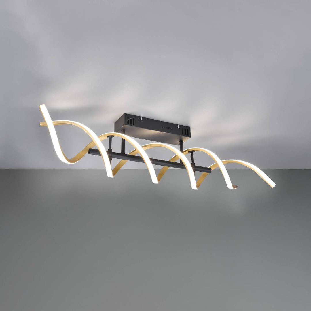 Trio Lighting Sequence LED ceiling light, dimmable, CCT, brass - Image 1