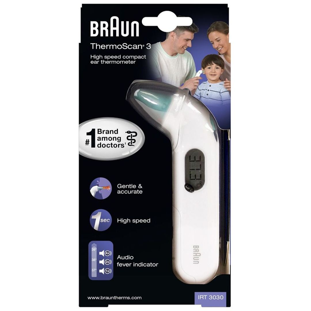 BRAUN ThermoScan 3 IRT 3030 Ear Thermometer - White, White - Image 1