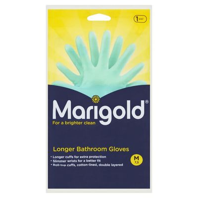 Marigold Longer Bathroom Gloves - Blue / Medium