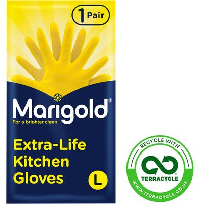 Marigold Extra Life Kitchen Gloves - Yellow / Large - Thumbnail 2