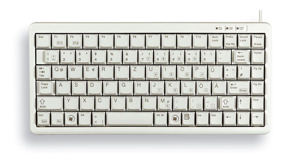 CHERRY Compact Keyboard QWERTY 83 keys Combi USB/PS2 Light Grey - Image 1