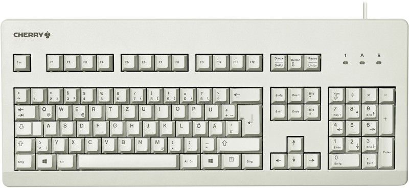 CHERRY G80-3000 BLACK SWITCH Keyboard Corded Light Grey USB/PS2 (QWERTY - UK) - Image 1