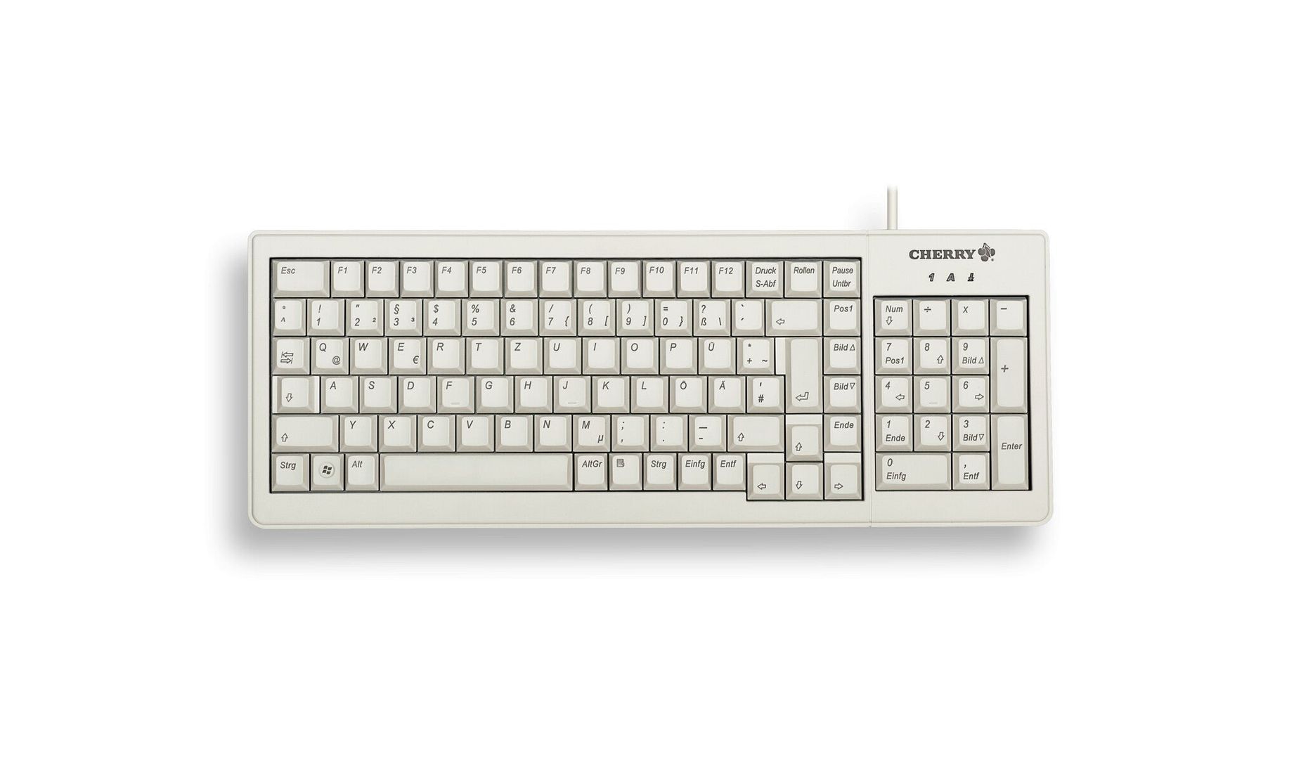 CHERRY XS G84-5200 keyboard Office USB + PS/2 QWERTY English Grey - Image 1