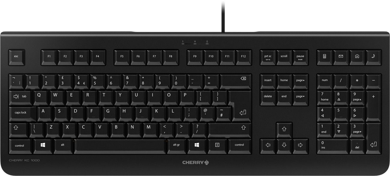 CHERRY KC 1000 Corded Keyboard Black USB (QWERTY - UK) - Image 1