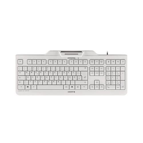 CHERRY KC 1000 SC Corded Smartcard Keyboard, Light Grey, USB (QWERTY - UK) - Image 1