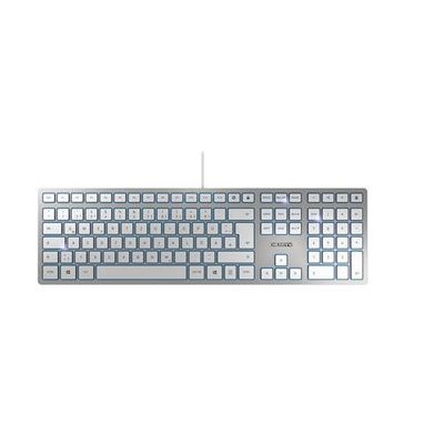 CHERRY KC 6000 Slim keyboard Universal USB US English Silver White