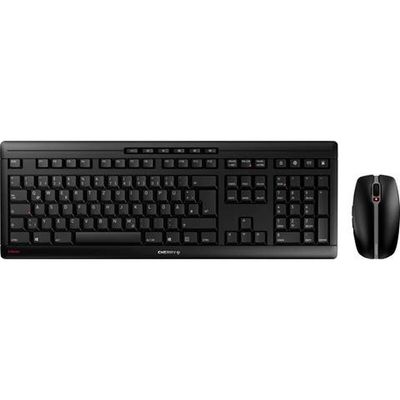 CHERRY Stream Desktop Recharge keyboard Mouse included Universal RF Wireless QWERTZ German Black