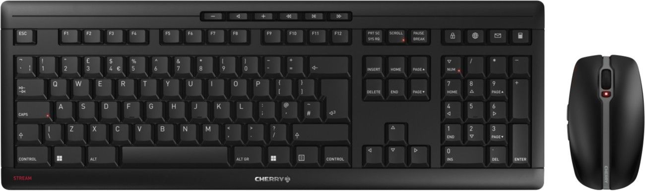 CHERRY Stream Desktop Recharge keyboard Mouse included Universal RF Wireless QWERTY UK English Black - Image 1