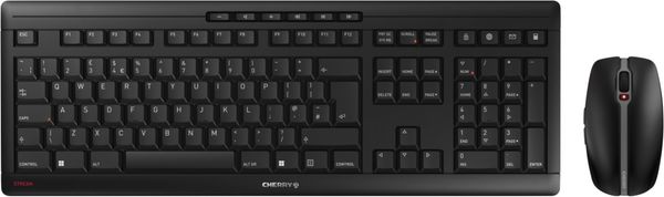CHERRY Stream Desktop Recharge keyboard Mouse included Universal RF Wireless QWERTY UK English Black
