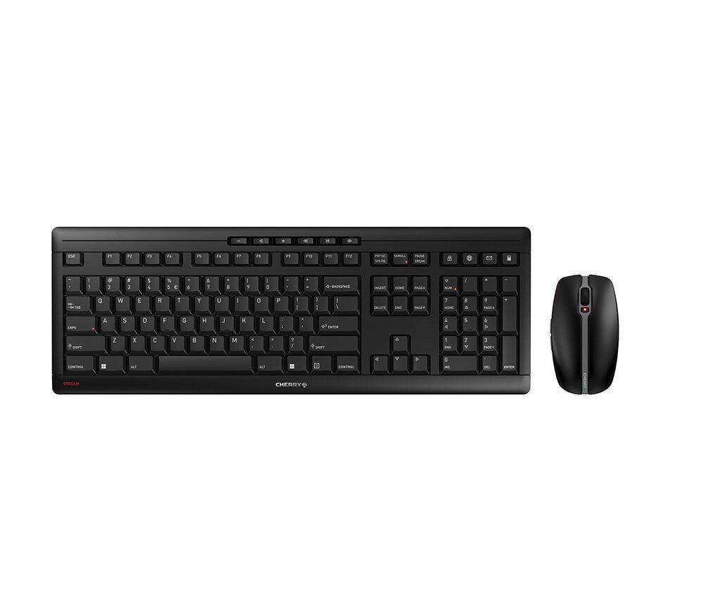 CHERRY Stream Desktop Recharge keyboard Mouse included Universal RF Wireless QWERTY English Black - Image 1