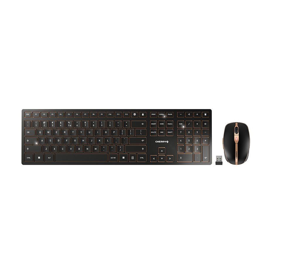CHERRY DW 9100 SLIM keyboard Mouse included Universal RF Wireless + Bluetooth QWERTY US English Black - Image 1