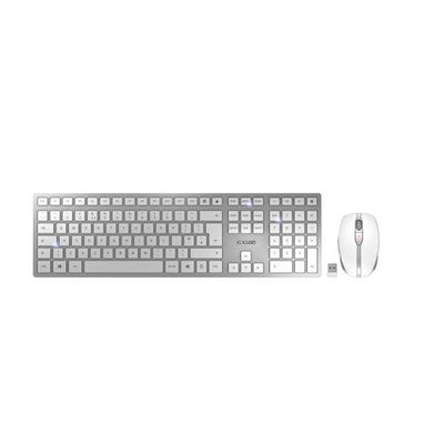 CHERRY DW 9100 SLIM Wireless Keyboard and Mouse - Silver/White