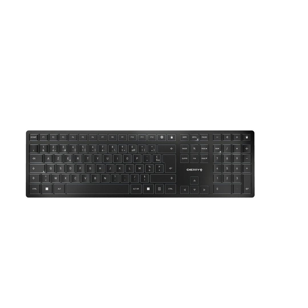 CHERRY KW 9100 SLIM keyboard Universal RF Wireless + Bluetooth AZERTY French Black - Image 1