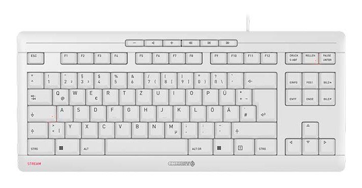 CHERRY STREAM TKL keyboard Universal USB QWERTZ German White - Image 1