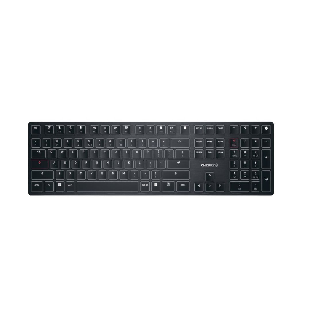 CHERRY KW X ULP keyboard Universal USB + RF Wireless + Bluetooth QWERTY US International Black - Image 1