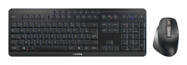 CHERRY Stream desktop ultimate keyboard Mouse included Home/Office USB + RF Wireless + Bluetooth AZERTY French Black