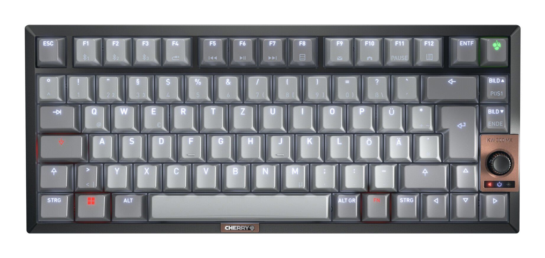 CHERRY KW 300 MX keyboard Home USB + Bluetooth QWERTZ German Black, Copper, Grey - Image 1