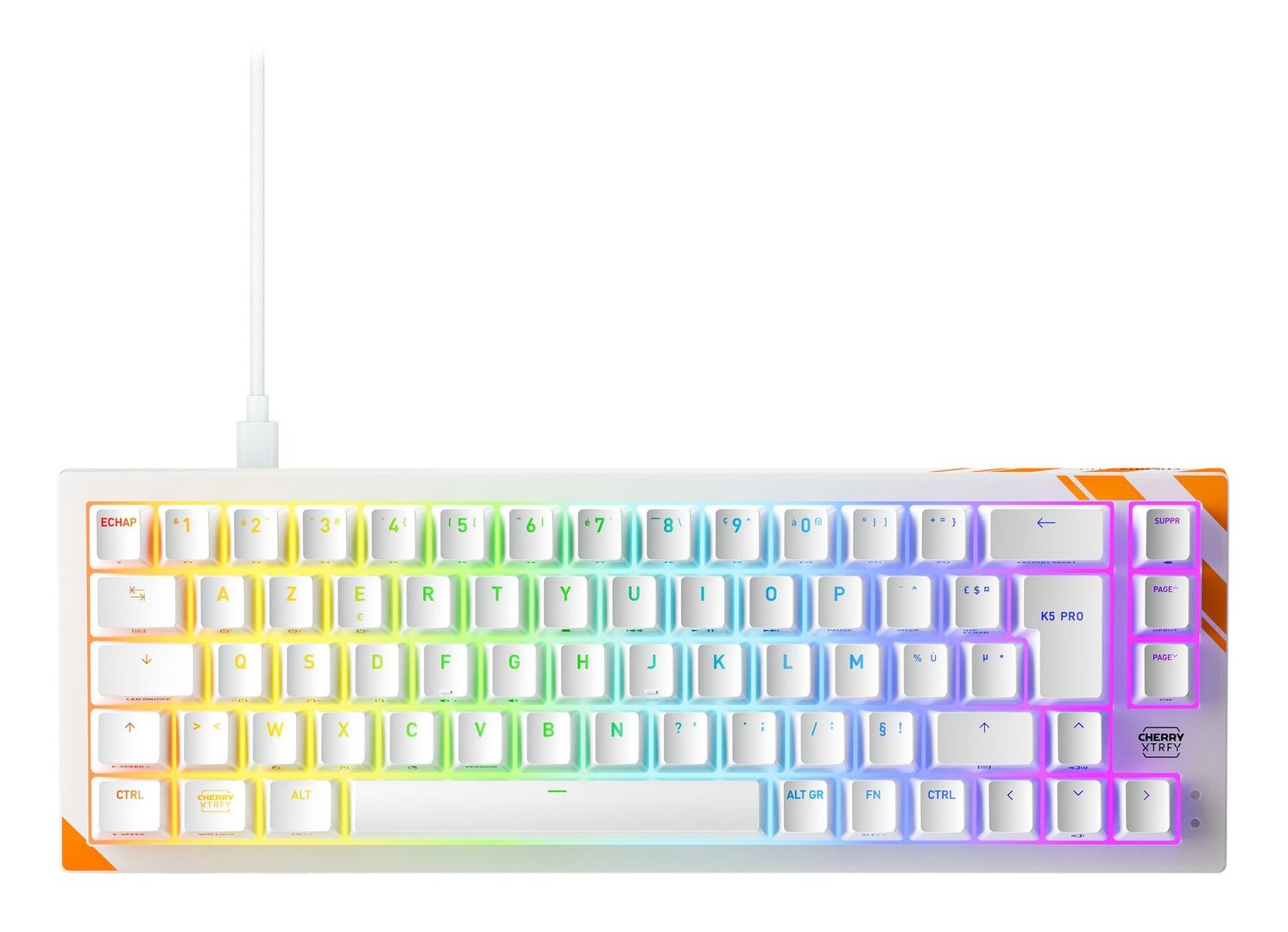 CHERRY K5 PRO TMR COMPACT keyboard Gaming USB AZERTY French Orange. Wh - Image 1