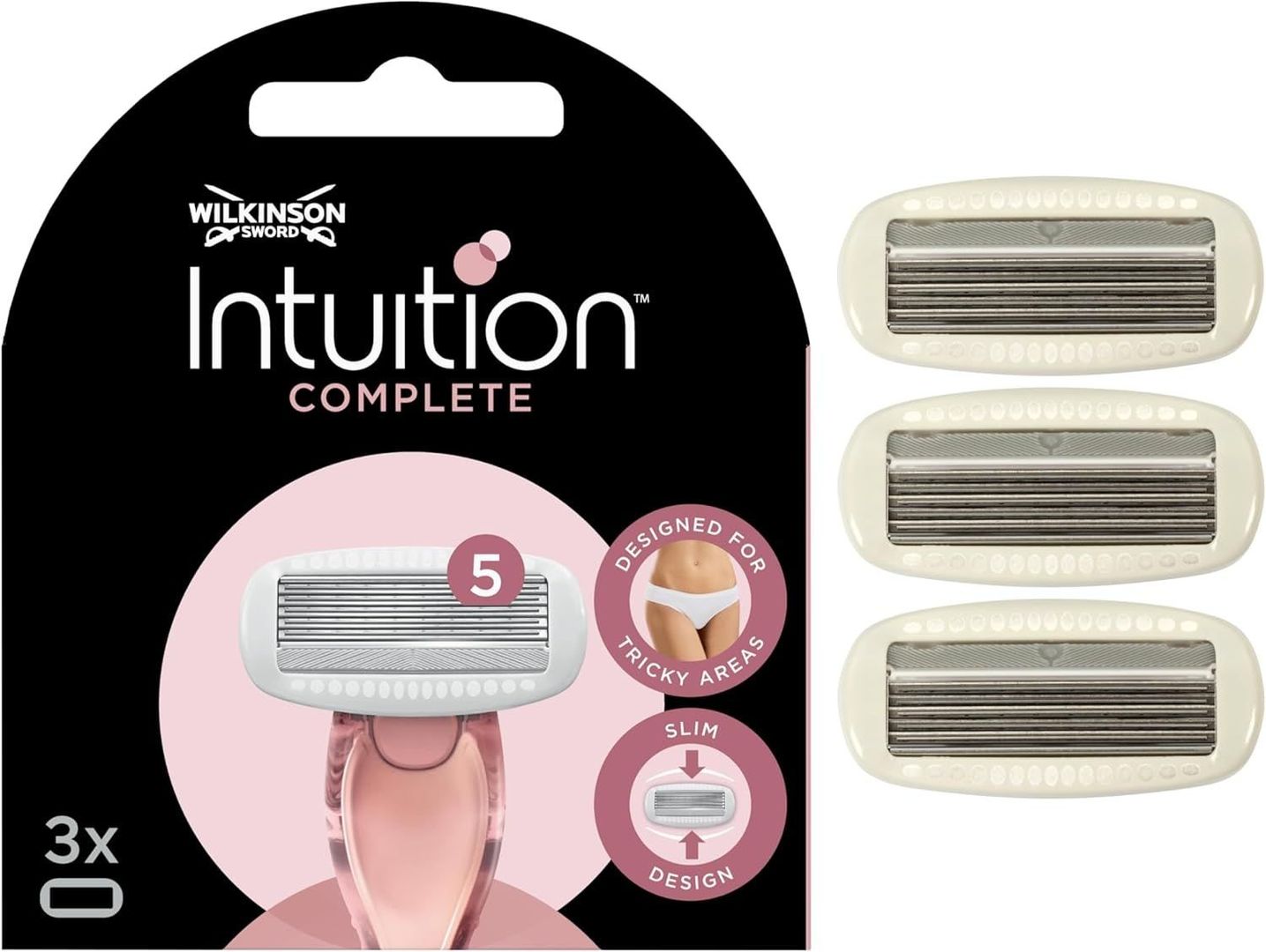 Wilkinson Sword Women's Intuition Complete Blades 3 Ct in Black - Image 1