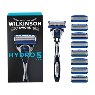 Wilkinson Sword Men's Hydro 5 Value Pack (Handle + 9 Blades) in Black - Thumbnail 2