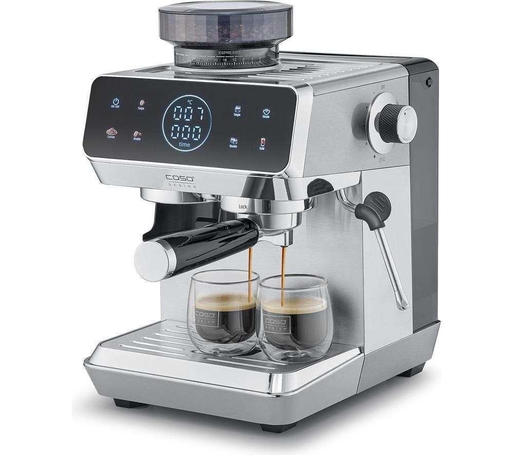 CASO EspressoGourmet & Grind 1826 Coffee Machine - Silver, Silver/Grey - Image 1