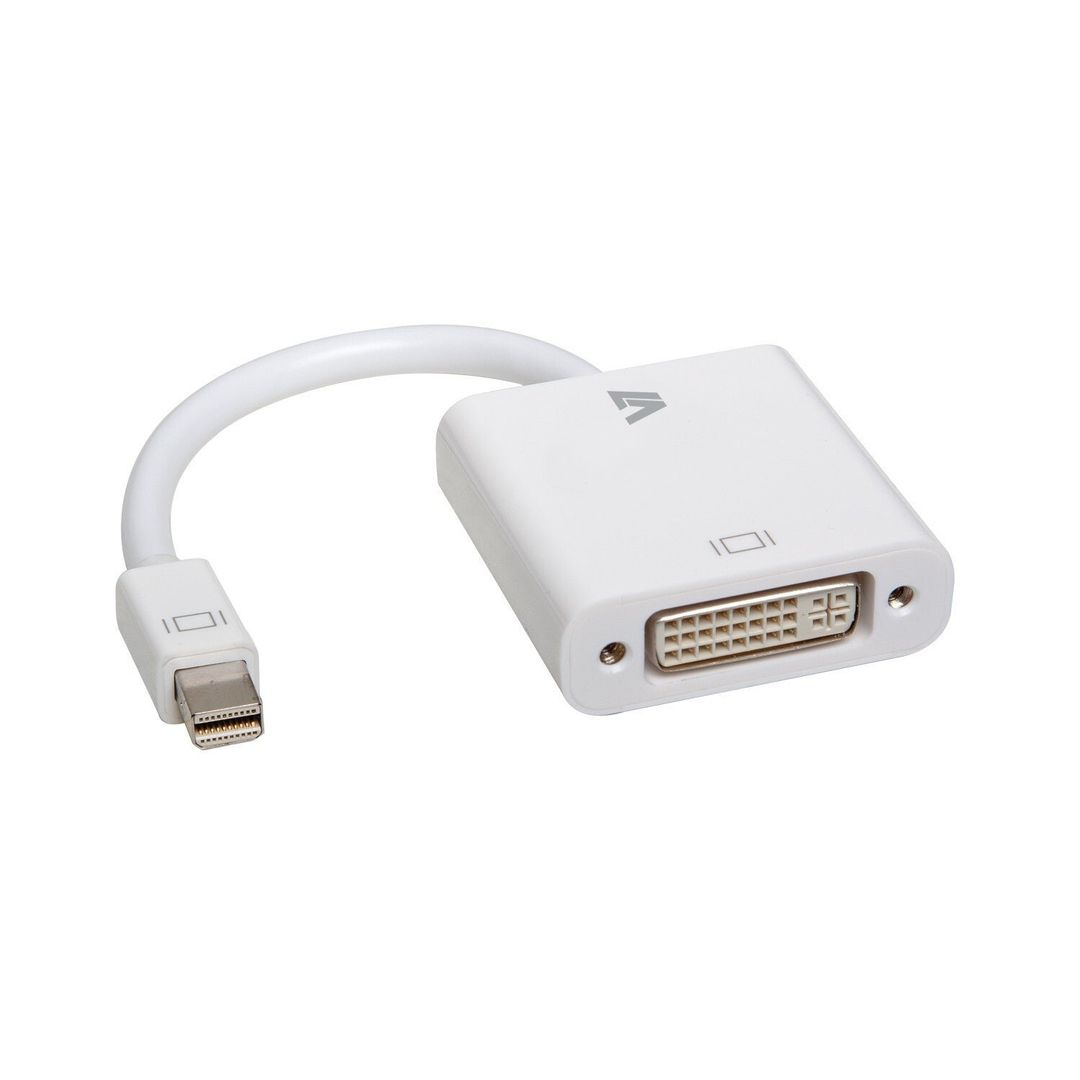 V7 White Video Adapter Mini DisplayPort Male to DVI-D Male - Image 1
