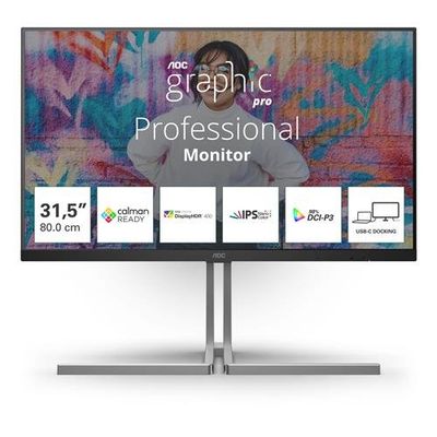 AOC U3 U32U3CV computer monitor 80 cm (31.5") 3840 x 2160 pixels 4K Ultra HD LCD Black