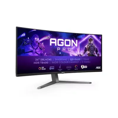 AOC AGON PRO AG346UCD computer monitor 86.4 cm (34") 3440 x 1440 pixels Wide Quad HD QD-OLED Black, Grey - Thumbnail 2