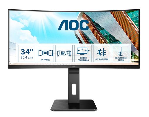 AOC P2 CU34P2A computer monitor 86.4 cm (34") 3440 x 1440 pixels Quad HD LED Black