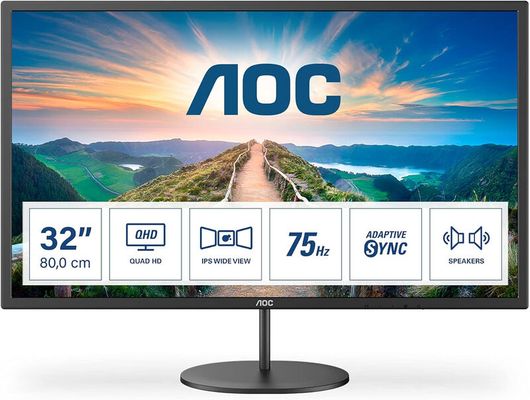 AOC V4 Q32V4 80 cm (31.5") 2560 x 1440 pixels 2K Ultra HD LED 4 ms Black