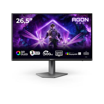 AOC AGON PRO AG276QKD2 computer monitor 67.3 cm (26.5") 2560 x 1440 pixels Quad HD QD-OLED Black Grey - Thumbnail 2