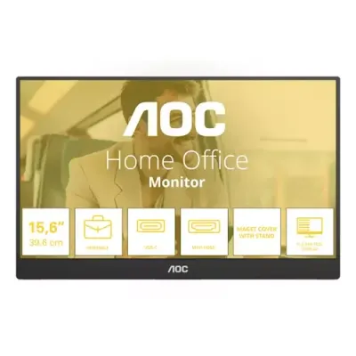 AOC 16T20E2 portable TV/monitor Portable monitor Black 39.6 cm (15.6") LED 1920 x 1080 pixels