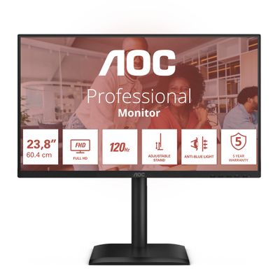 AOC E4 24E4CV computer monitor 60.5 cm (23.8") 1920 x 1080 pixels Full HD LED Black