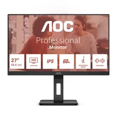 AOC E3 U27E3UF computer monitor 68.6 cm (27") 3840 x 2160 pixels 4K Ultra HD LED Black - Thumbnail 2