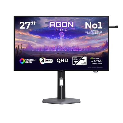 AOC AGON PRO AGP277QKDC computer monitor 67.3 cm (26.5") 2560 x 1440 pixels Quad HD OLED Grey