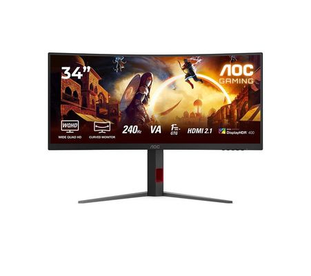 AOC G4 CU34G4Z computer monitor 86.4 cm (34") 3440 x 1440 pixels Wide Quad HD LED Black Red - Thumbnail 2