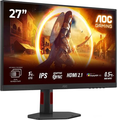 AOC G4 U27G4R computer monitor 68.6 cm (27") 3840 x 2160 pixels 4K Ultra HD LED Black Red - Thumbnail 2