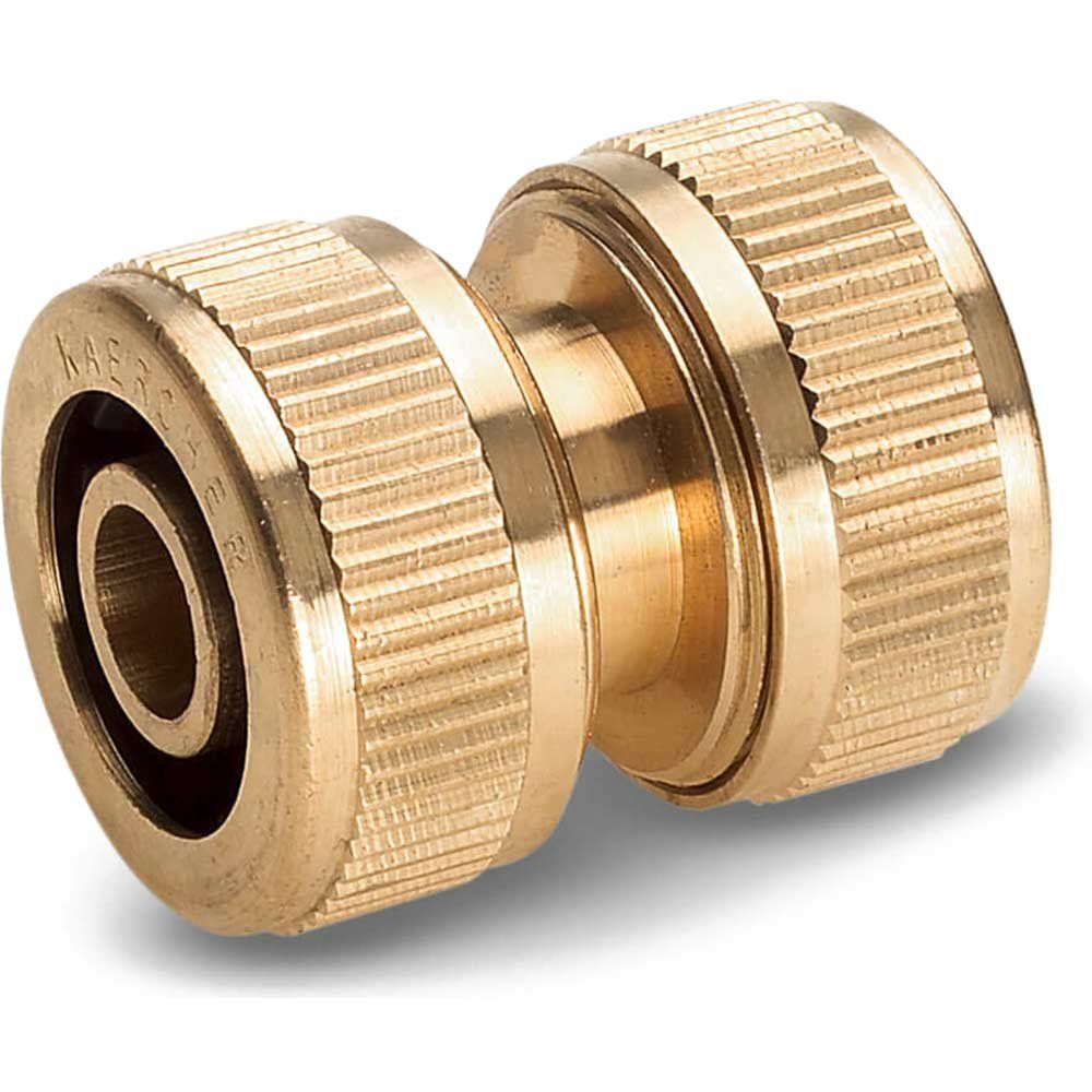 Karcher Brass Garden Hose Repair Connector 1/2" / 12.5mm Pack of 1 - Image 1