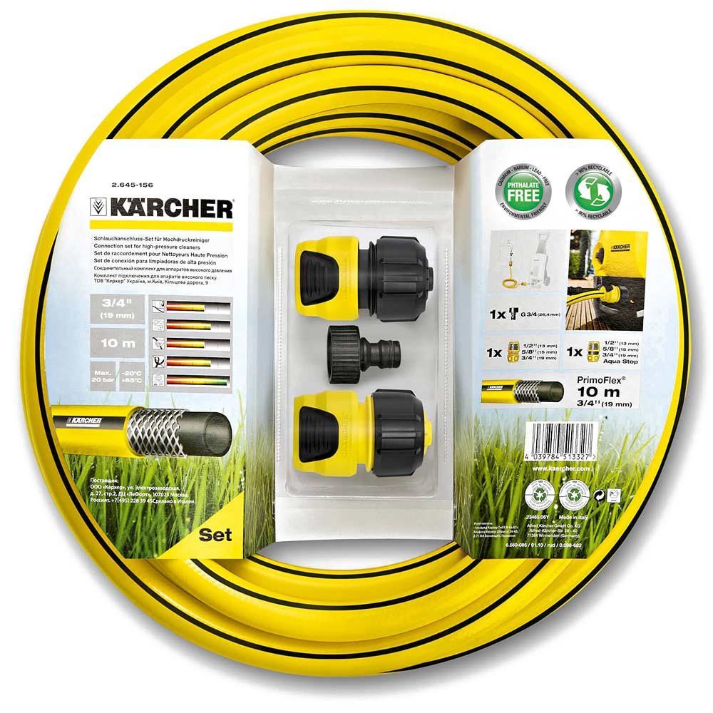 Karcher Pressure Washer Hose Connection Kit 3/4" / 19mm 10m Yellow & Black - Image 1
