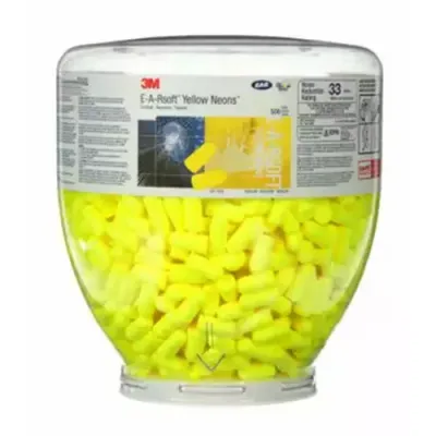3M E-A-Rsoft Yellow Neon Earplugs Refill Bottle, PD-01-002 Reusable ear plug 500 pc(s) - Thumbnail 2