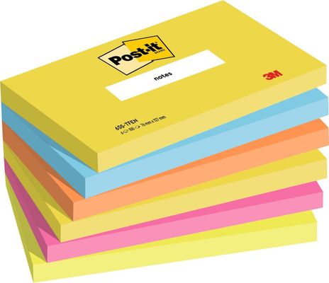 3M 7100172314 note paper Rectangle Blue Green Orange Pink Yellow 100 sheets Self-adhesive