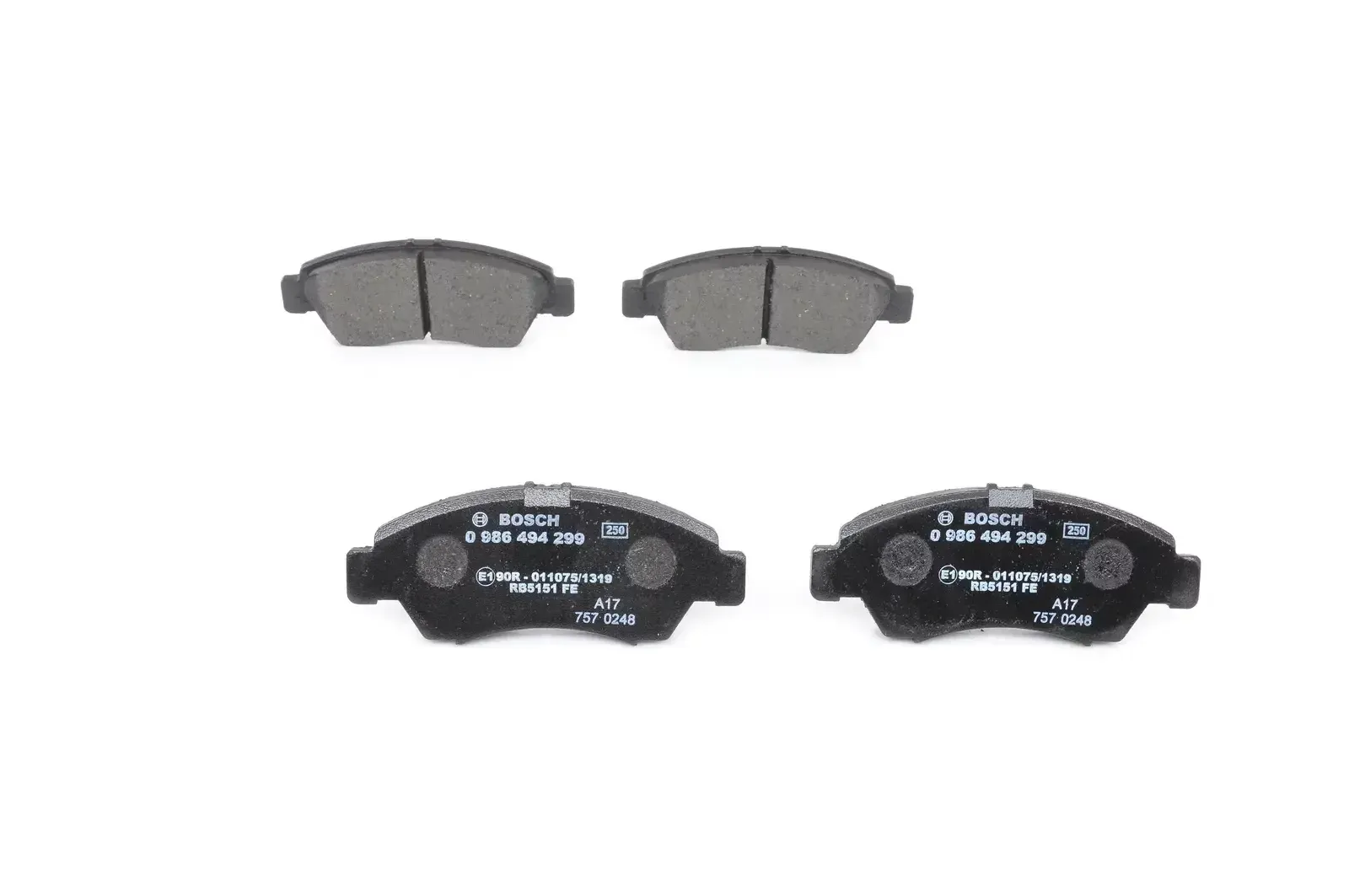 Bosch Front Brake Pad Set Civic/jazz 93- | 0986 494 299 | Euro Car Parts - Image 1
